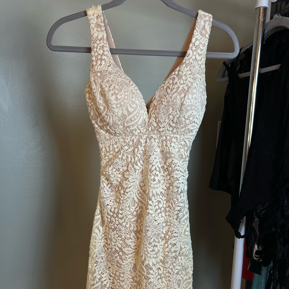Ivory Lace Mini Dress Love Nickie Love Extra Small